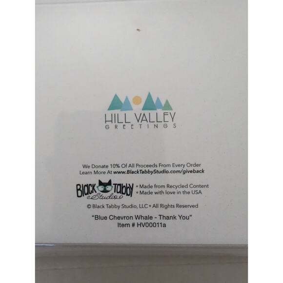 Blue Chevron Whale Baby Thank You Cards 48 Count NEW HILL VALLEY GREETINGS - Picture 2 of 5